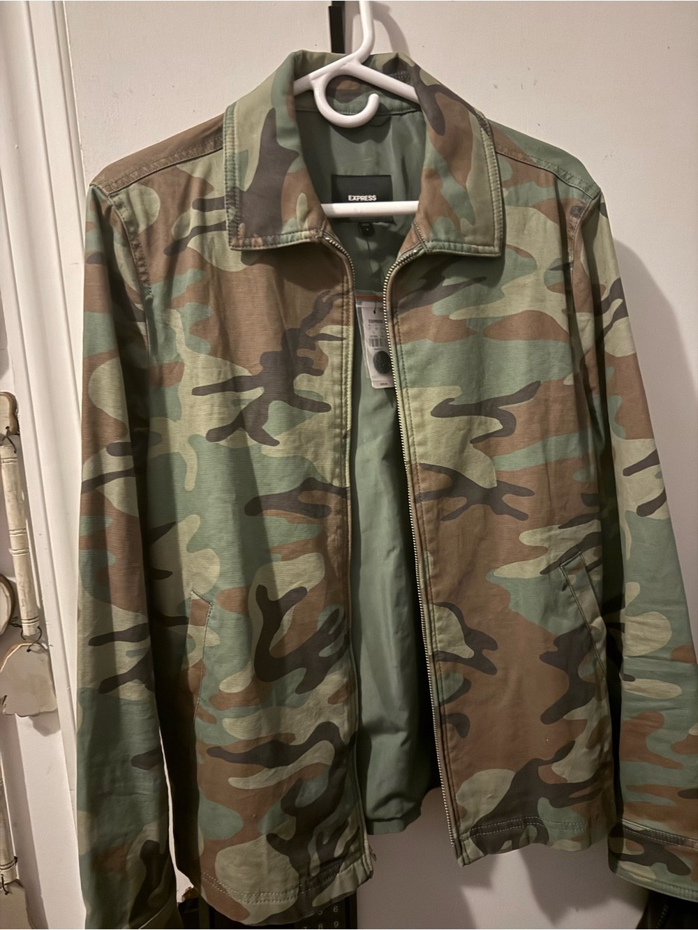Lightweight Camo Zip Jacket - Green/Brown